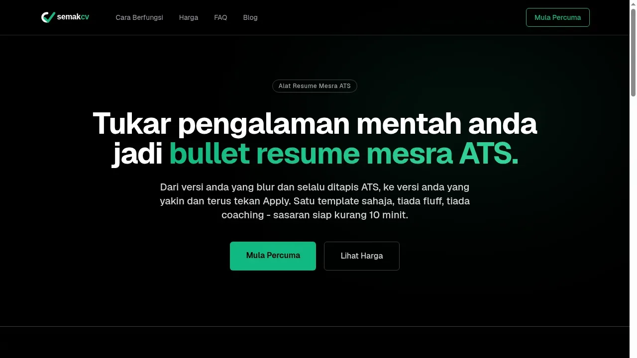 SemakCV — Resume Optimisation Engine — ATS scoring engine with a job-description matching model and multi-model text optimisation
